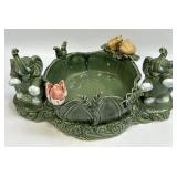 (D) Majolica Luck Elephant Planter