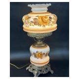 (G) Vintage GIM  3- Way, 2-Globe Hurricane Lamp
