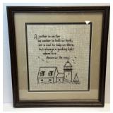(D) Cross Stitch Framed Piece Featuring