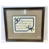 (D) Cross Stitch With Best Friends Verse Framed
