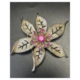 (D) Sarah Coventry 1967 Pink Stone Flower