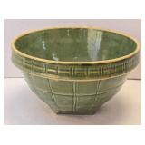 (D) McCoy Green Glazed Window Pane 9ï¿½" Stoneware