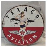 (D) Texaco Aviation Metal 8" Sign