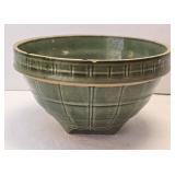 (D) McCoy Green Glazed Window Pane 9ï¿½" Stoneware