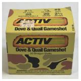 (SC) 19 ACTIV Dove & Quail Gameshot 20 Ga 8 Shot