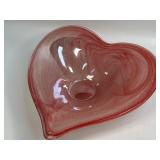 (D) Lg Vintage Murano Style  Blown Glass Bowl Pink