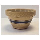 (D) Vintage Yellow Ware Blue Striped 5" Stoneware