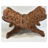 (D) Handmade Carved Wood Folding Book Cookbook