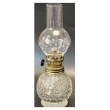 (D) Vintage Glass Hobnail Oil Lamp 8ï¿½ High