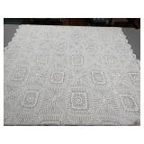 (D) Vintage 100% Cotton Crocheted Beige Large