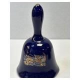 (D) Cobalt Blue With Gold Trim Pheasants and