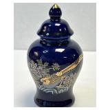 (D) Miniature Cobalt Blue Ginger Jar with Lid