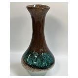 (D) 12ï¿½ Tall Glass Art w/Brown Speckles, Teal &