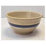 (D) Vintage Yellow Ware Blue Striped 5" Stoneware