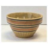 (D) Vintage Yellow Ware Blue & Pink Striped 5"