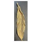 (D) Vintage BSK Gold Tone Leaf Brooch Signed