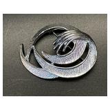 (D) Vintage Sarah Coventry Brushed Silver Tone