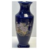 (D) Cobalt Blue Vase with Japanese Flower Cart 6ï¿½