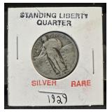 (SC) 1929 Silver Standing Liberty Quarter 90%