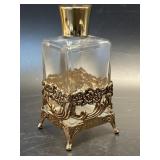 (D) Vintage Filigree Perfume Bottle Footed