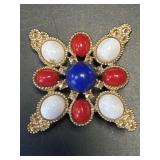 (D) Vintage Sarah Coventry Americana Red White