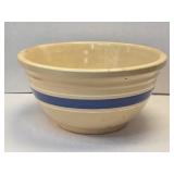 (D) Vintage Yellow Ware Blue Striped 12" Stoneware