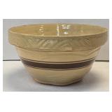 (D) Vintage Yellow Ware Brown Striped 8ï¿½"