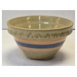 (D) Vintage Yellow Ware Blue & Pink Striped 5"
