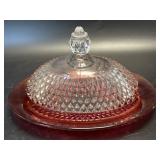 (D) Vintage Indiana Glass Oval Diamond Point Cut