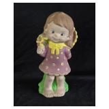 Jaman Ceramic Girl With Flowers Bank 9ï¿½"