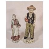 Ceramic Grandpa & Grandma Figures 9ï¿½" & 12"