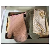 Box lot of assorted oven mits