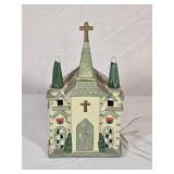 Ceramic Lighted Church 6"x 4"x 11"