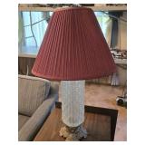 Brass & Glass Table Lamp 33" T