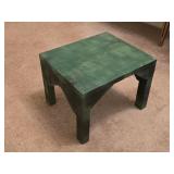 Green Wooden Stool 13"L 11"W 9ï¿½"T
