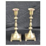 2- Brass Candleholders 7ï¿½" tall