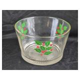 Vintage Indiana Glass "Holly Berry" Serving Bowl