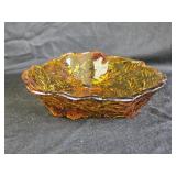 Amber Indiana Glass Longberry Bowl 7"W 2ï¿½"T