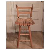 Swiveling Wooden Barstool