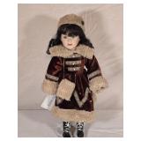 Vtg 17" Porcelain Doll