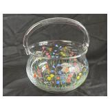 Vintage Colony Glass Basket 7ï¿½ x 6ï¿½