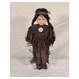 Vintage Native American Porcelain Doll 14"
