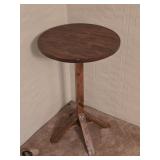 Round Wooden Side Table 16"w 26"t