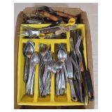 Assorted Silverware & Drawer Organizer