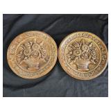 2 Ceramic Floral Plate Wall Decor 7ï¿½"