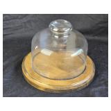 Cheese Board & Glass Dome Cover 8ï¿½"W 6ï¿½"T