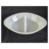 White Glasbake Divided Serving Dish