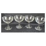 Vintage Clear Stemmed Champagne Glasses 4ï¿½" tall