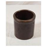 4" tall Brown Glazed Stoneware Crock