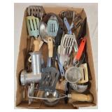 Assorted Kitchen Utensils & Meat Grinder